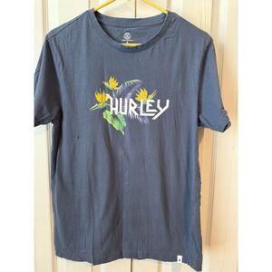 Hurley Mens Graphic T-Shirt‎ Medium Bird of Paradise Floral Crew Neck